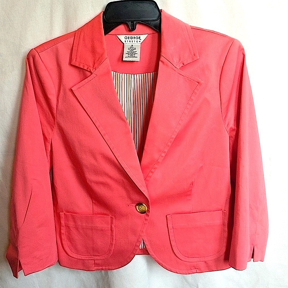 Coral lined jacket w/ pockets size 8 by George